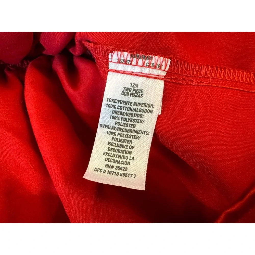 Carters Holiday Christmas‎ Dress Baby Girl 12 Months Red Sleeveless Bow Outfit